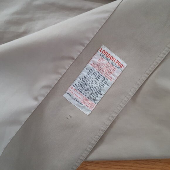 1980s London Fog Trench Rain Coat Size 8-M 45" Long - Picture 5 of 6